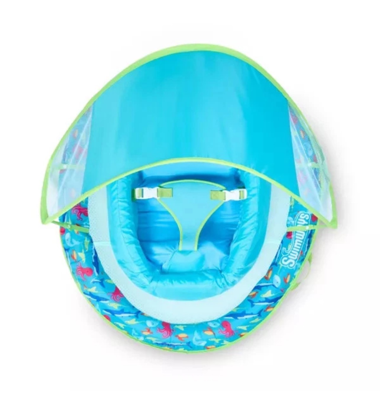 NEW~ Swimways Premium Baby Spring Float with Sun Canopy 3-9 months Blue Shark