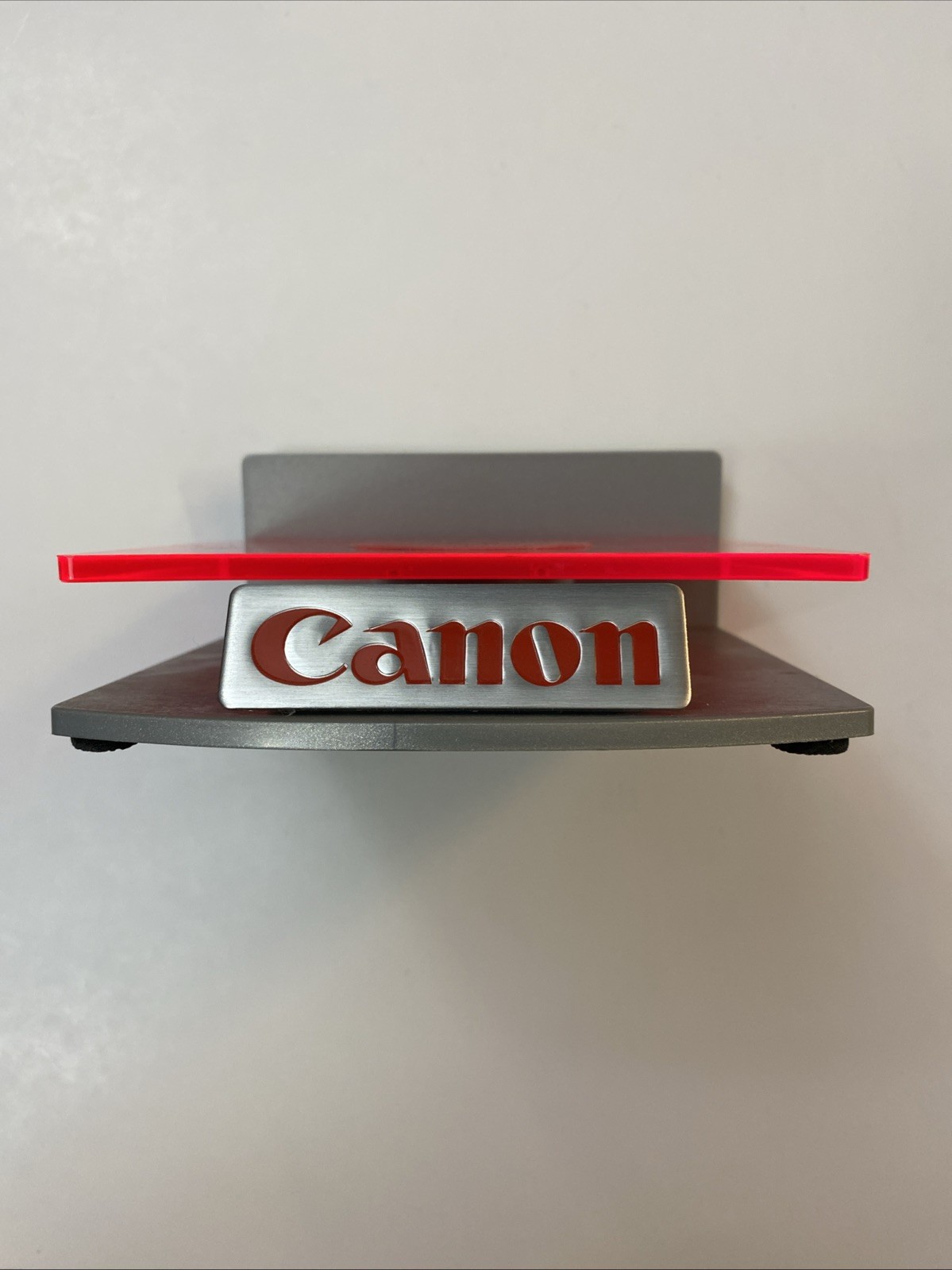 Canon Camera Dealer Display Stand Neon Red | Store Advertising Lens Platform