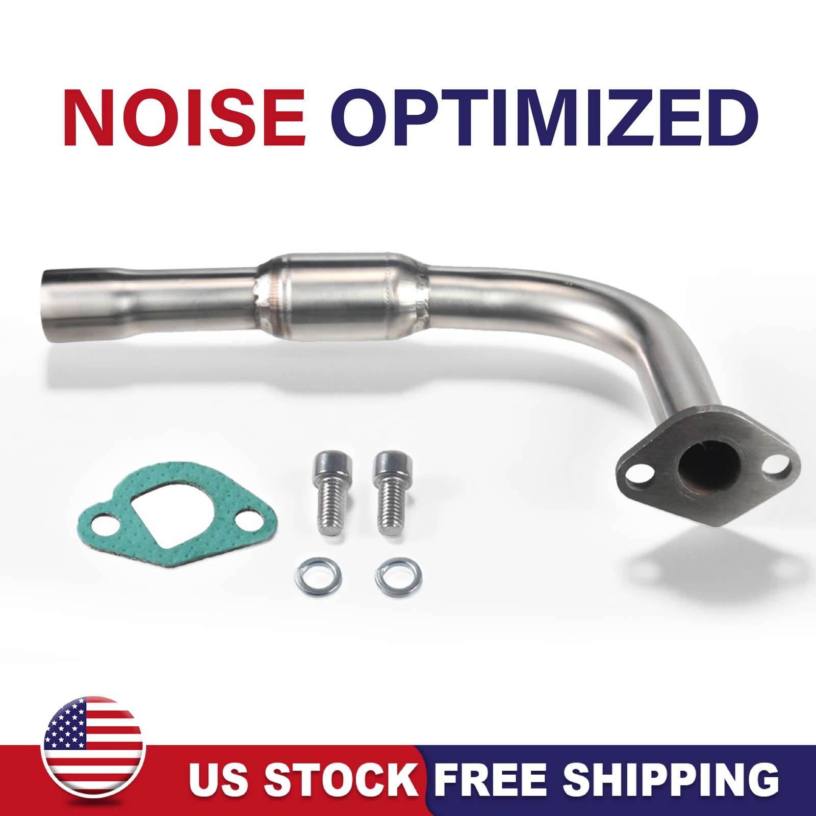 Stainless Steel Polished Exhaust Pipe For Predator 212cc 196cc Go Kart Mini Bike