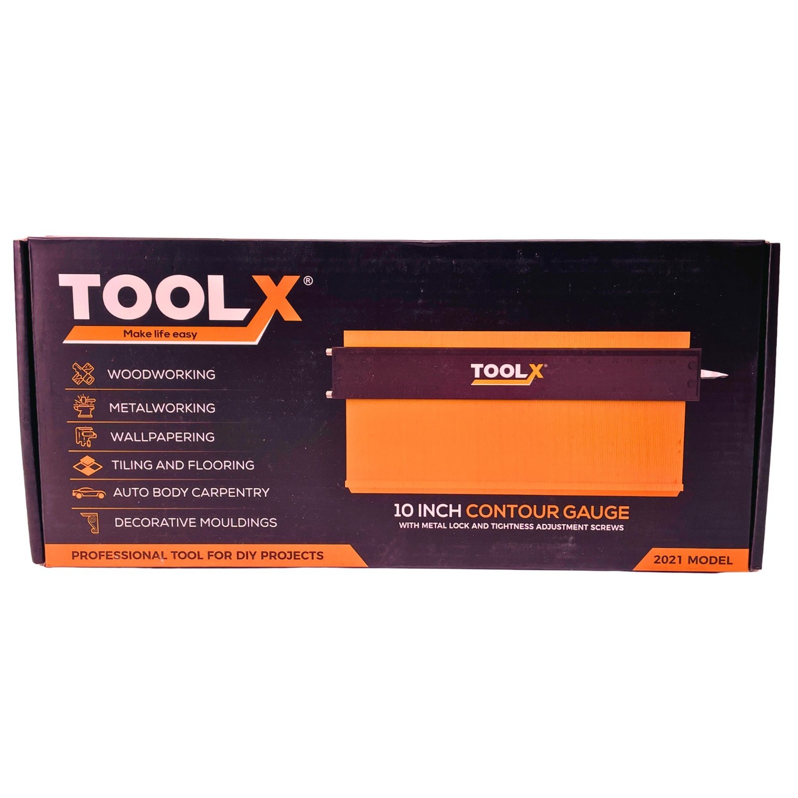 TOOLX 10 Inch Contour Gauge with Lock & Screws – Single Unit – New