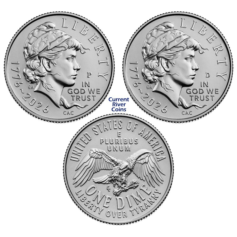2026 P&D Emerging Liberty Dimes  2 Coins  Free Shipping In Hand Ready 2 Ship NOW