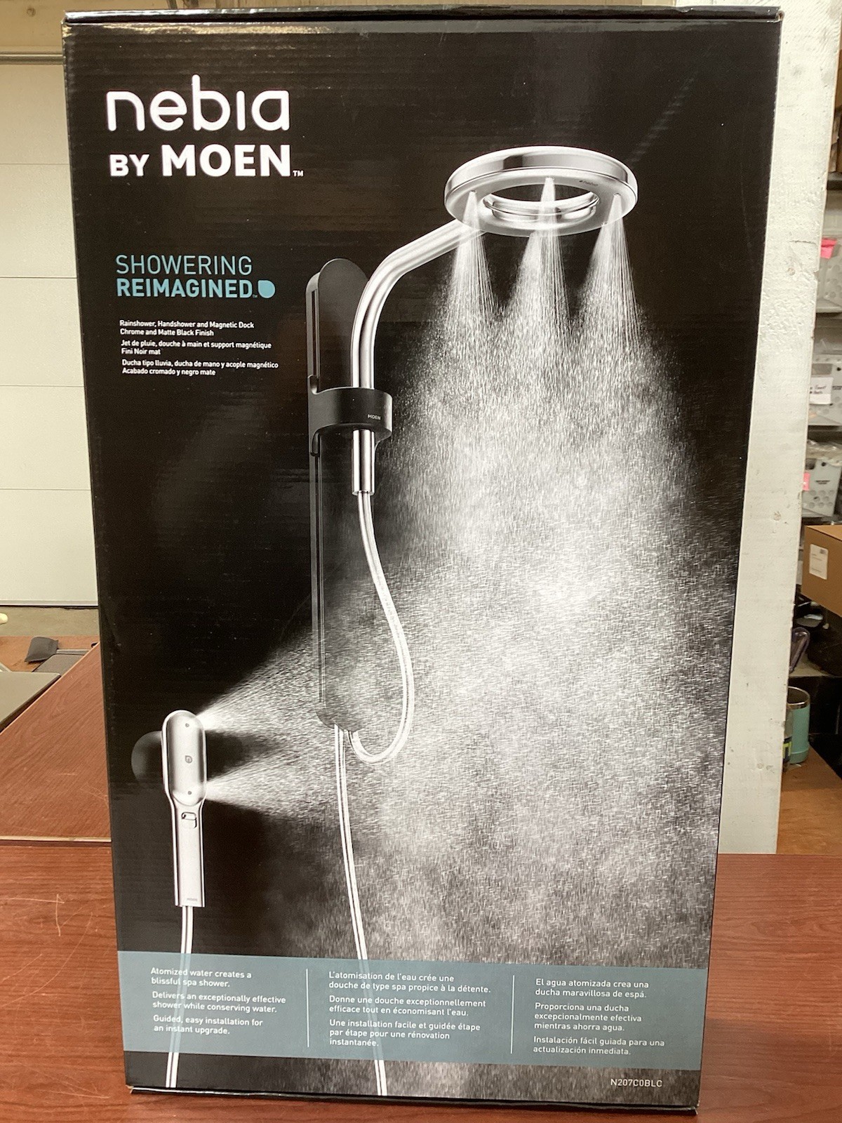 NEW In Box Moen N207C0BLC Nebia Dual RainShower W/Handshower Matte Black/Chrome