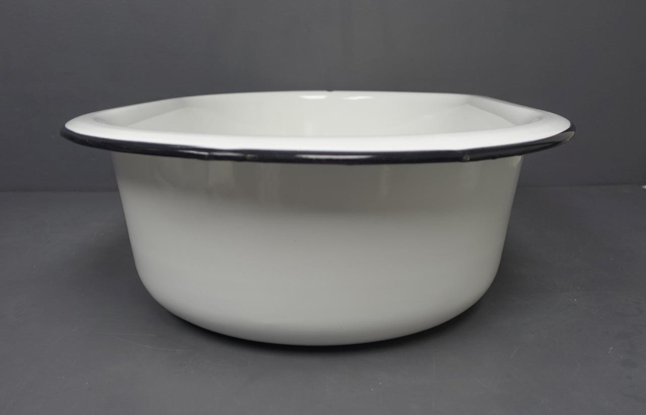 Lisk Flintstone Vintage Large Porcelain Enamel Oval Basin Baby Bath Wash Tub USA