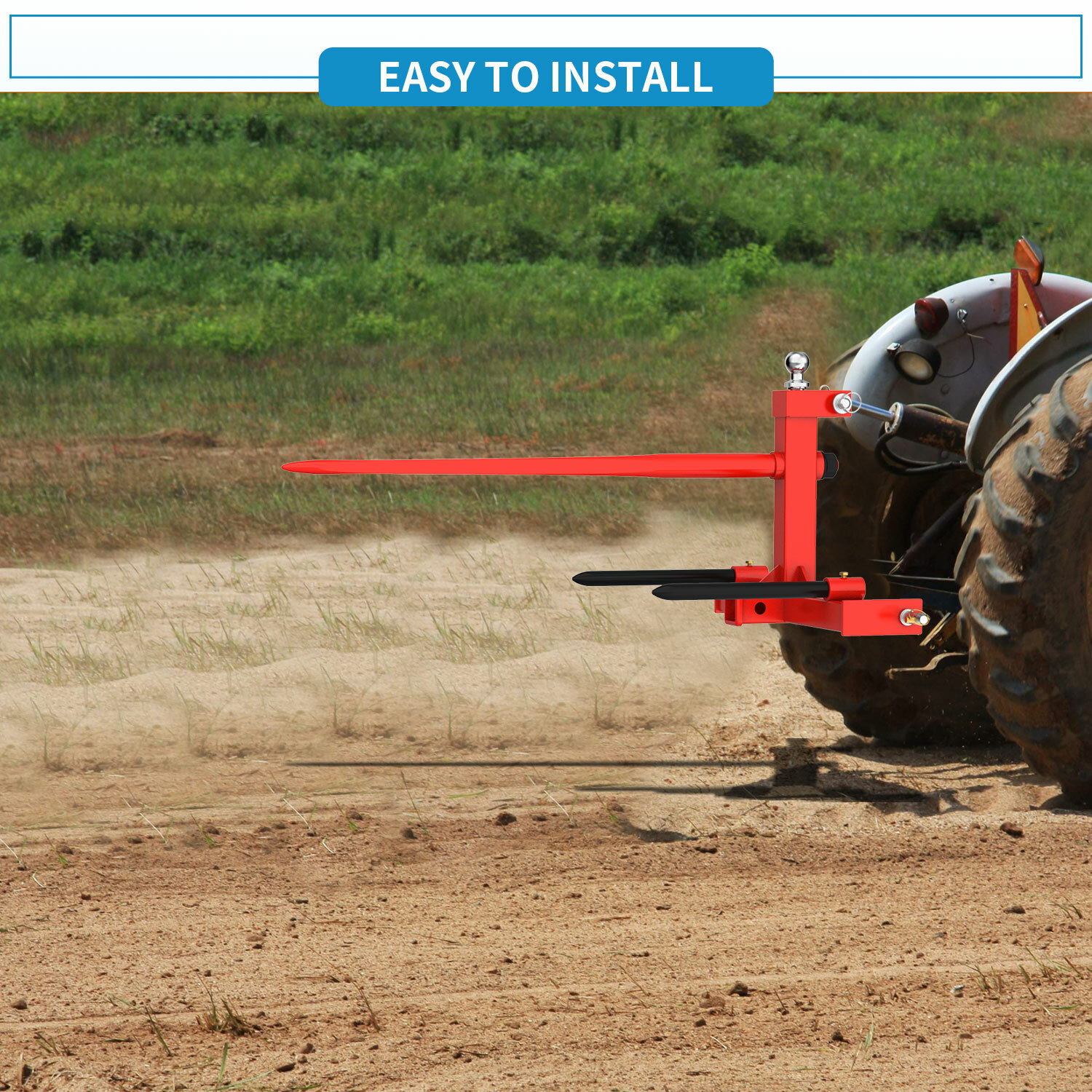 Cat 1 3 Point Hay Bale Spear Trailer Hitch Receiver with Ball