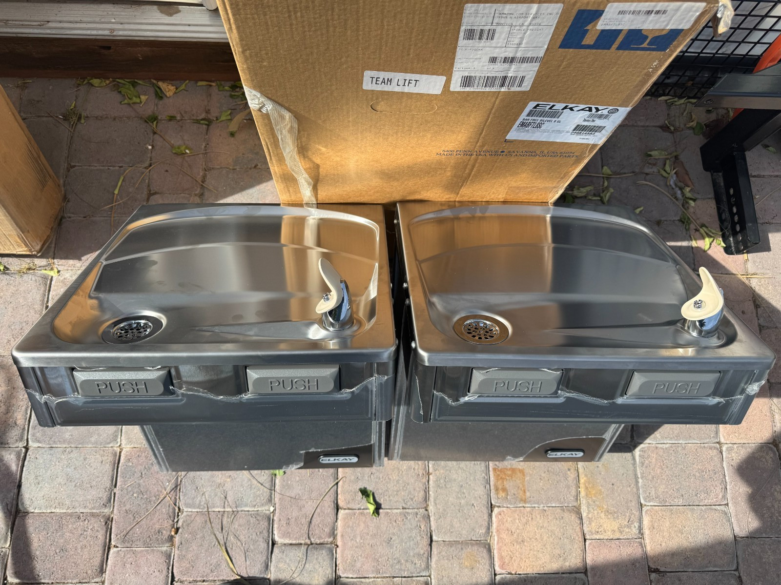 Elkay EMABFTL8S Bar Fee Bilevel 8 Gallon Chilled Double Water Fountain/Cooler