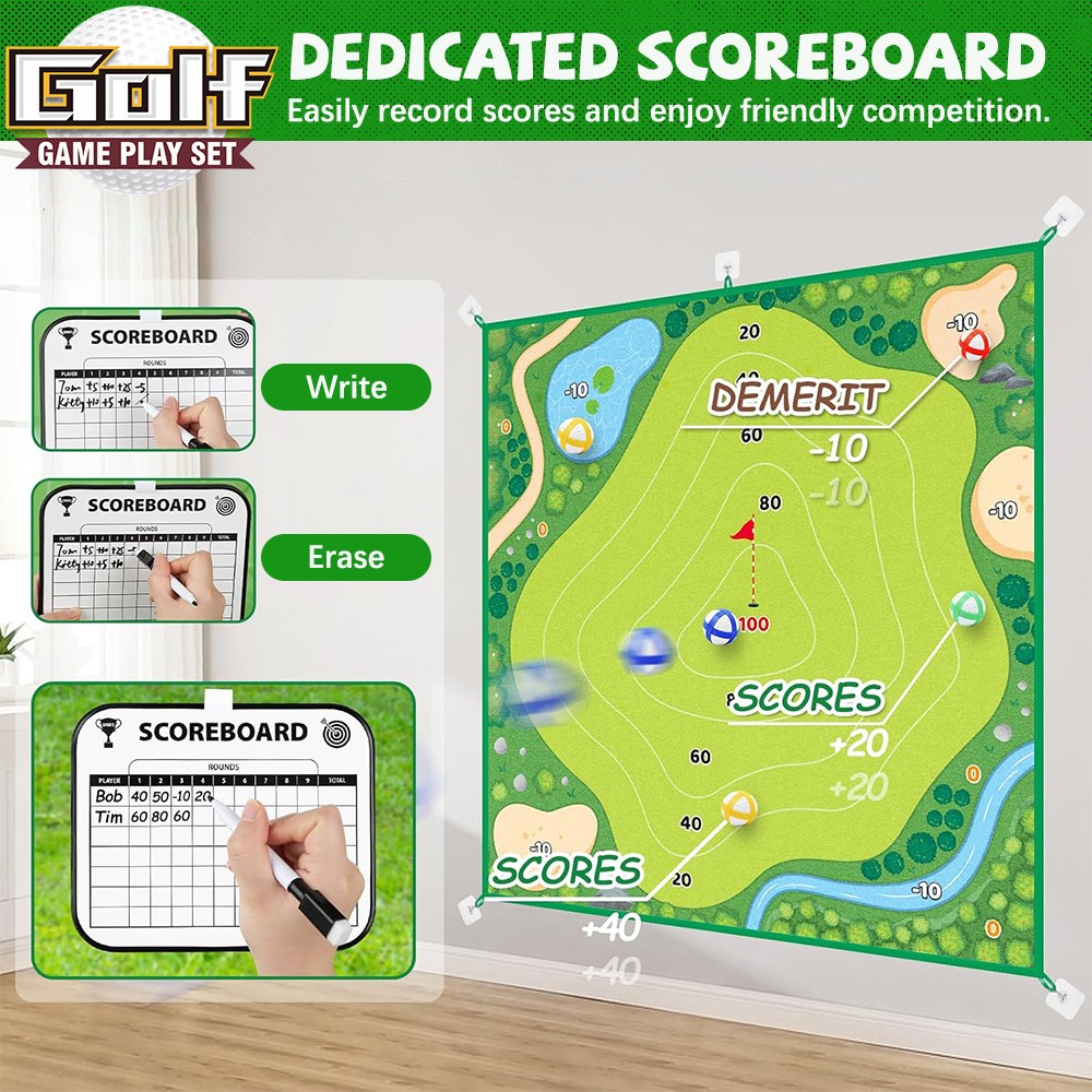 Battle Golf Chipping Game with Hitting Mat for Kids Adults Indoor Outdoor Gifts