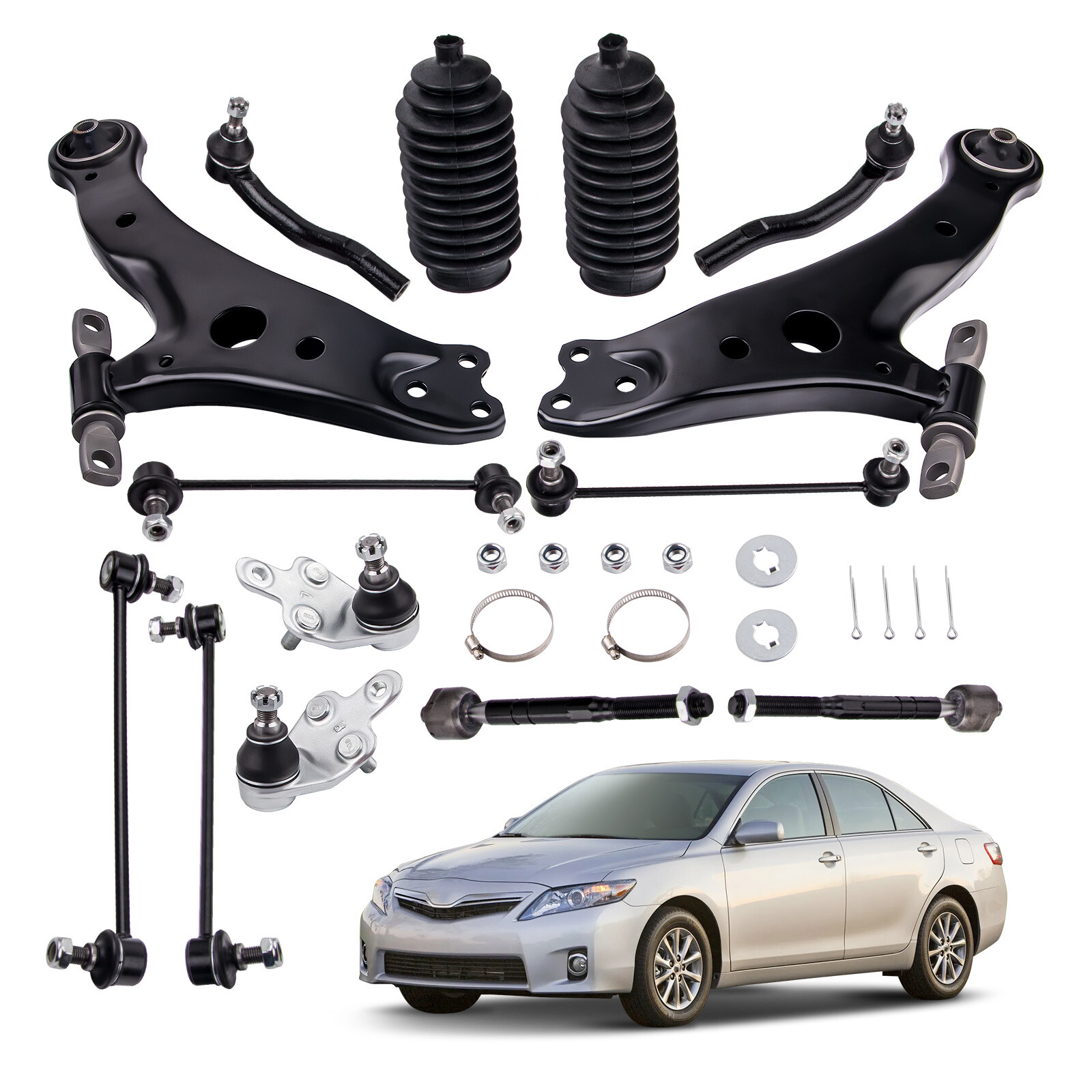 14Pcs Suspension Front Lower Control Arm Tie Rods for Toyota Camry 2007 - 2011