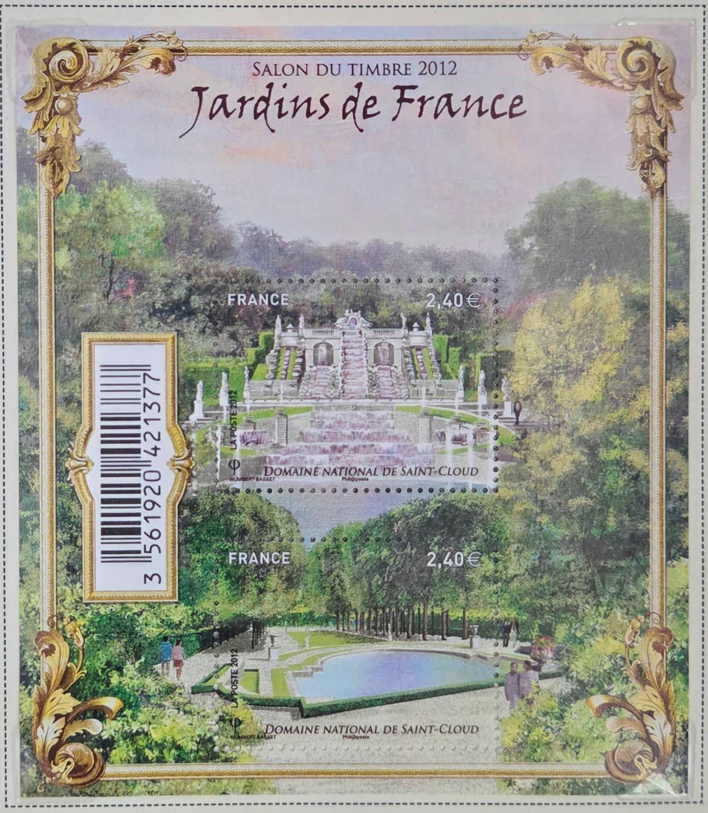 FRANCE - SCOTT# 4227 - SAINT CLOUD PARK - SOUVENIR SHEET OF 2 - MNH