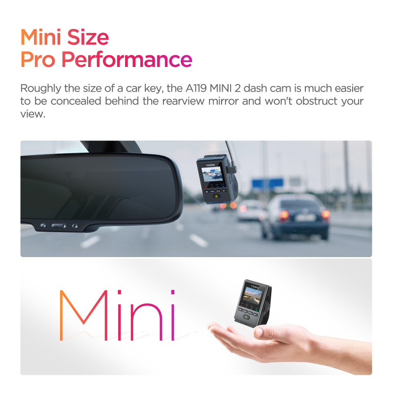 VIOFO A119 Mini 2, 2K Quad HD+ Car Dash Cam