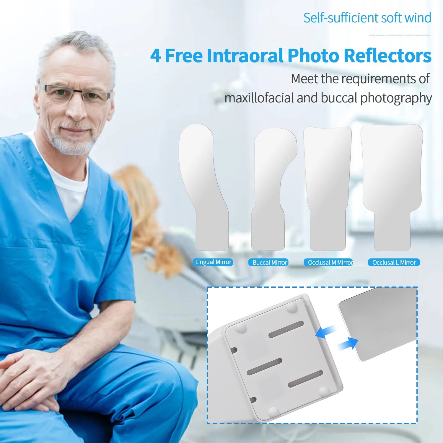 Dental Occlusal Fog Free LED Intra Oral Photo System 4 Mirror Anti-Fog