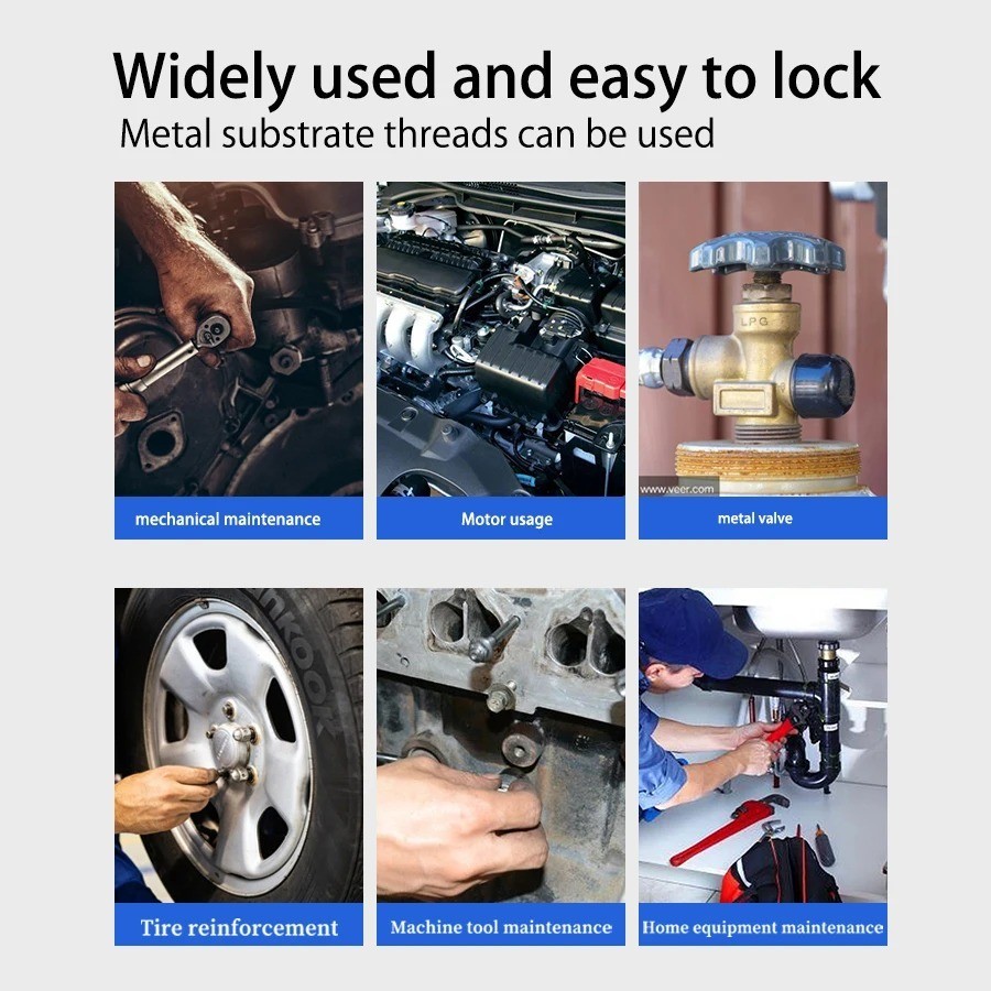 LOOLIFL Blue Thread Locker 243 Nuts-Bolts Locker, Screw Adhesive Lock Tight Seal