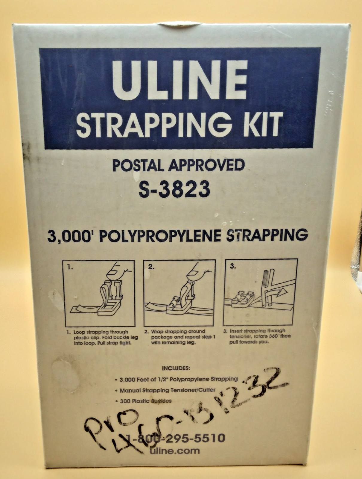 Uline Strapping Kit S-3823 Postal Approved 3000 Ft Polypropylene Cutter Buckles