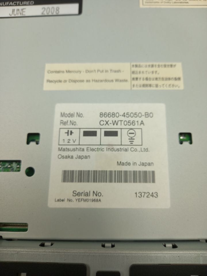 06-10 TOYOTA SIENNA LE ROOF DISPLAY DVD ENTERTAINMENT TV SCREEN