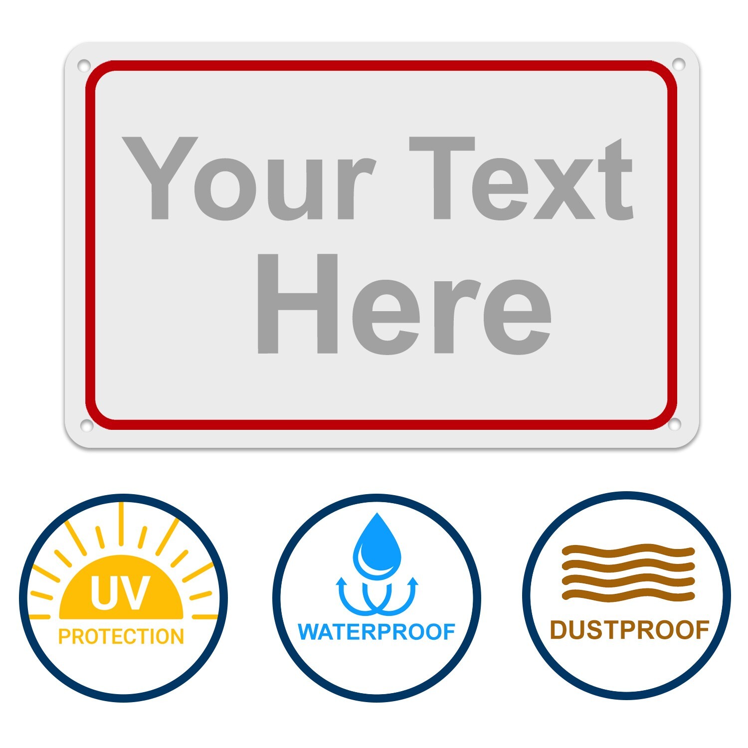 Personalized Custom Aluminum Signs, 12x8", for Outdoor, Indoor, Office, Airbnb