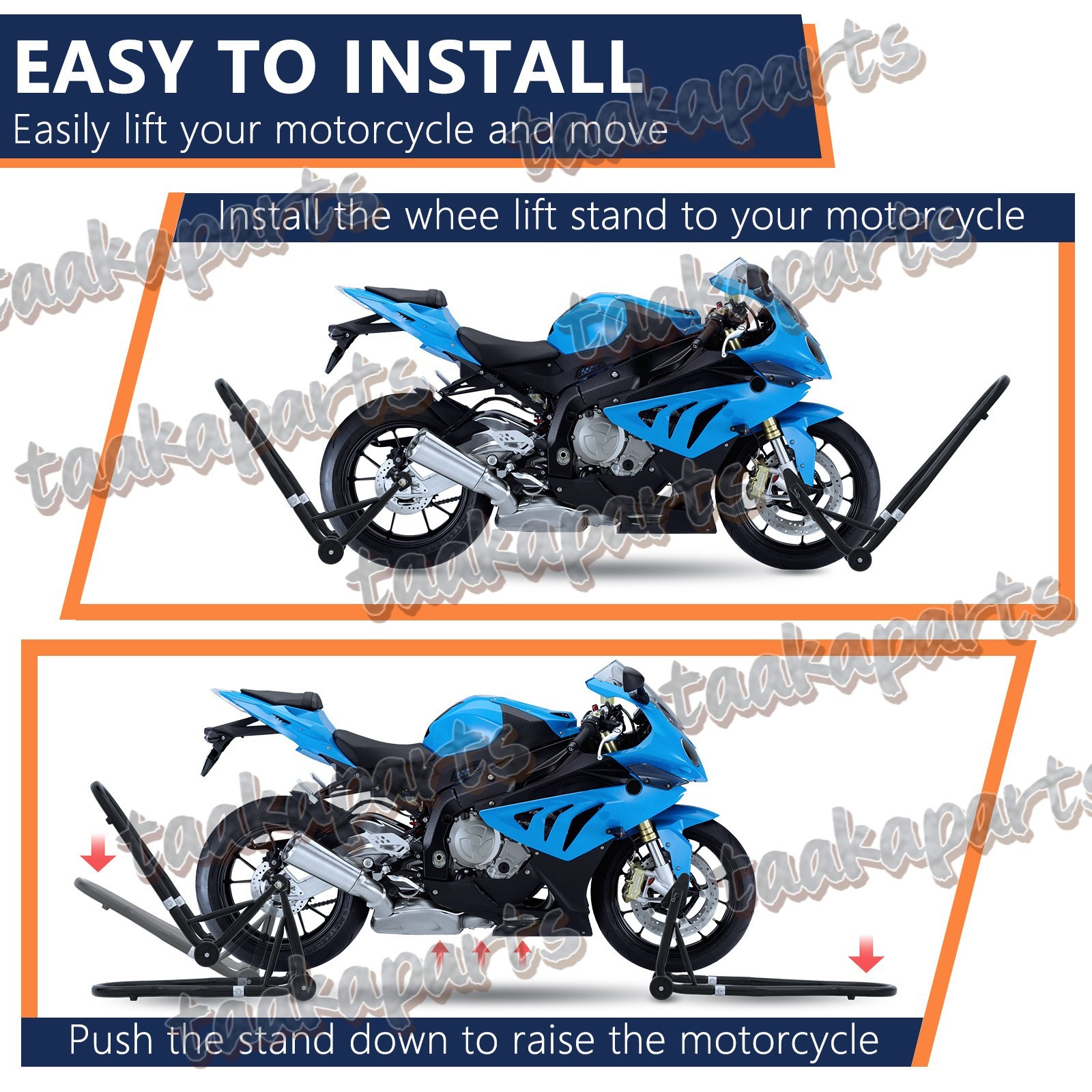 1100 lbs Motorcycle Front & Rear Stand Lift Spoolift Paddock Swingarm Arm