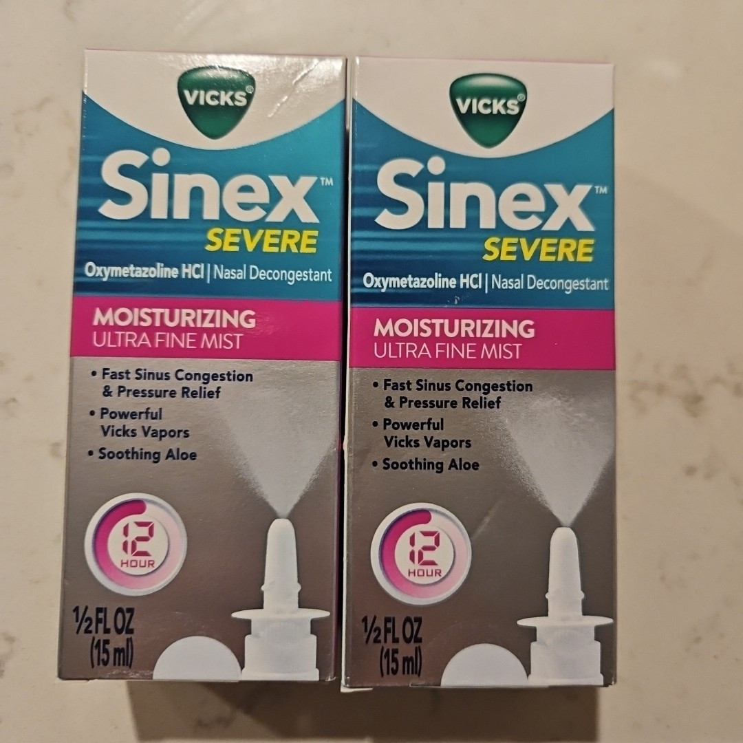 Vicks Sinex Severe Moisturizing Ultra Fine Mist Nasal Spray 265 Sprays X2