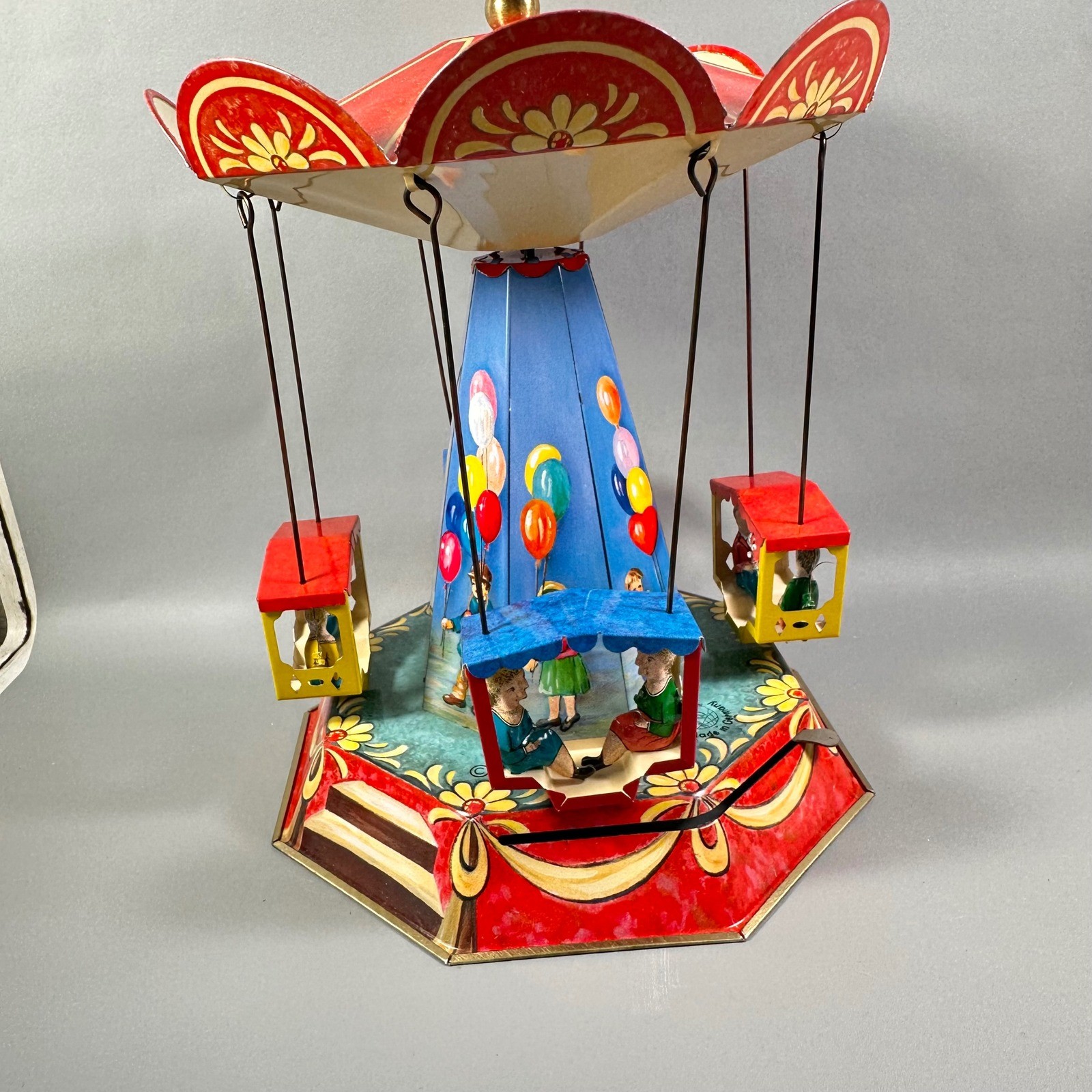 German Tin Toy Carousel Wagner Brunn 2002 Reproduction Carrousel w/Box Vintage