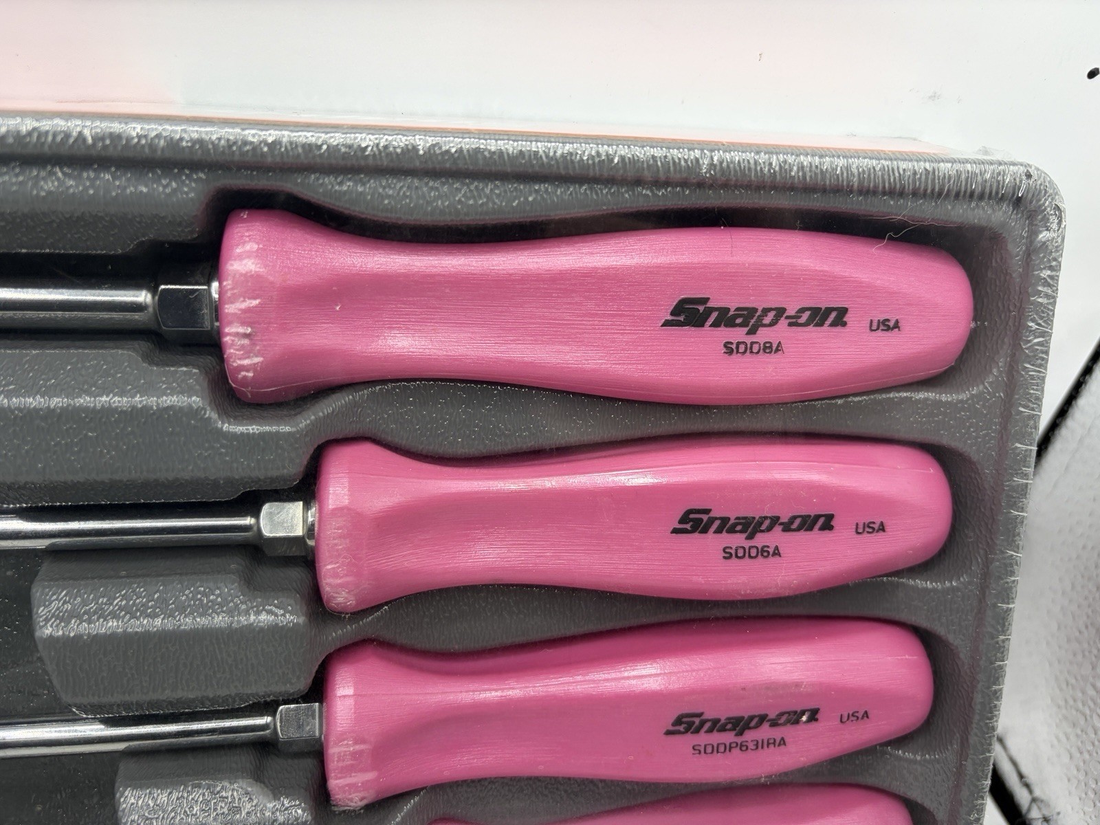 Snap On Tools Pink Hard Handle Combination Screwdriver Set SDDX70APP 7 Piece New