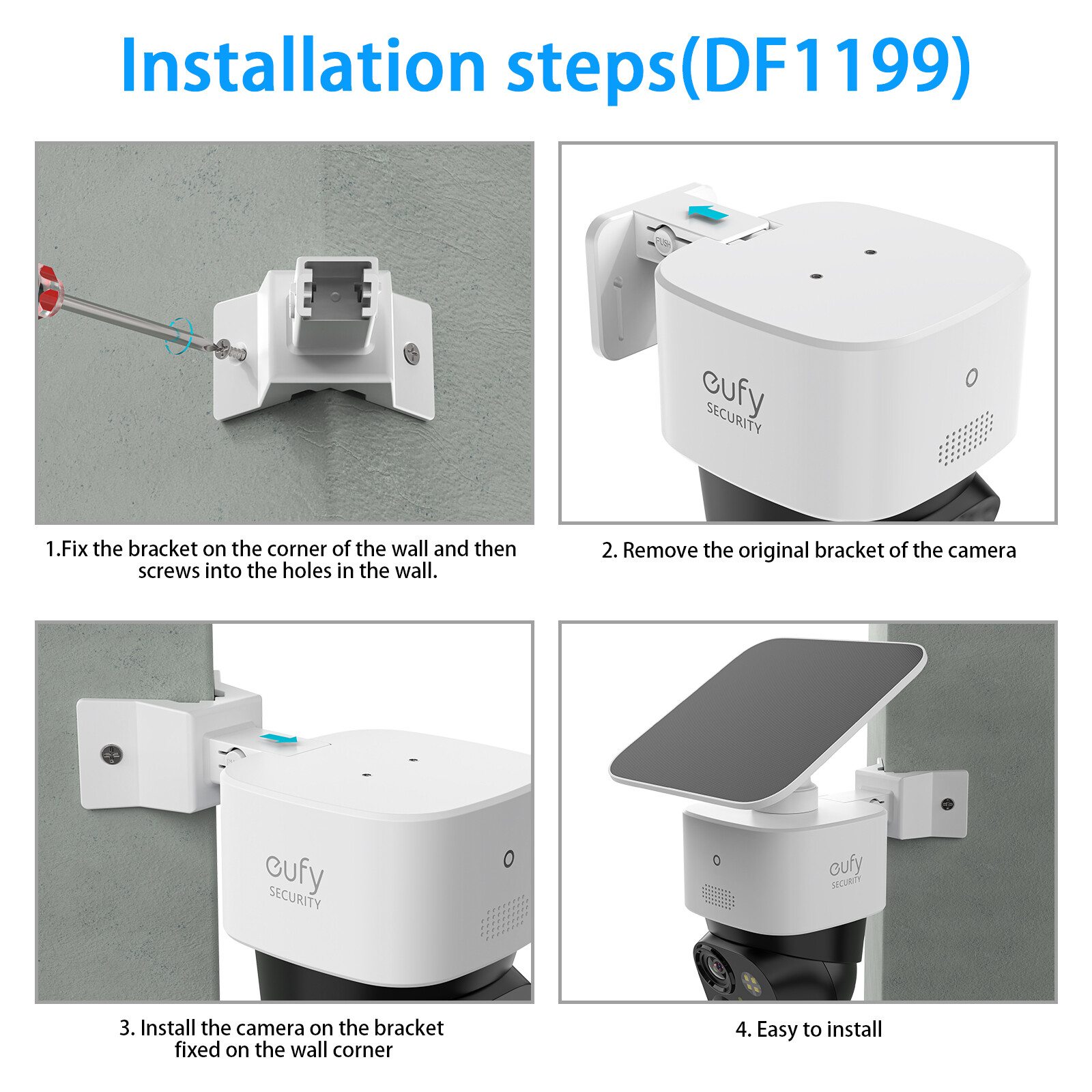 HOLACA 90° Corner Wall Bracket for Eufy SoloCam S340 Camera Mounting