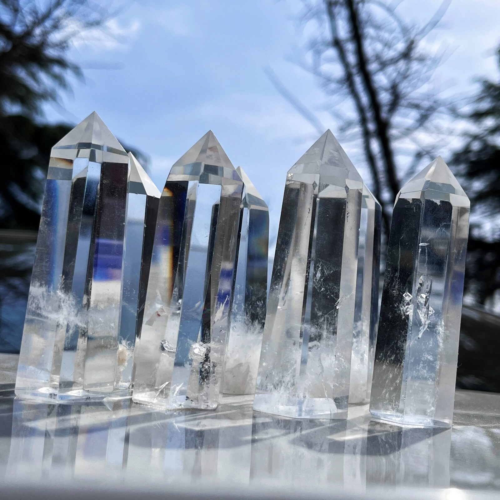 Natural Clear Quartz Tower Point Crystal White Crystal Obelisk Healing Crystal