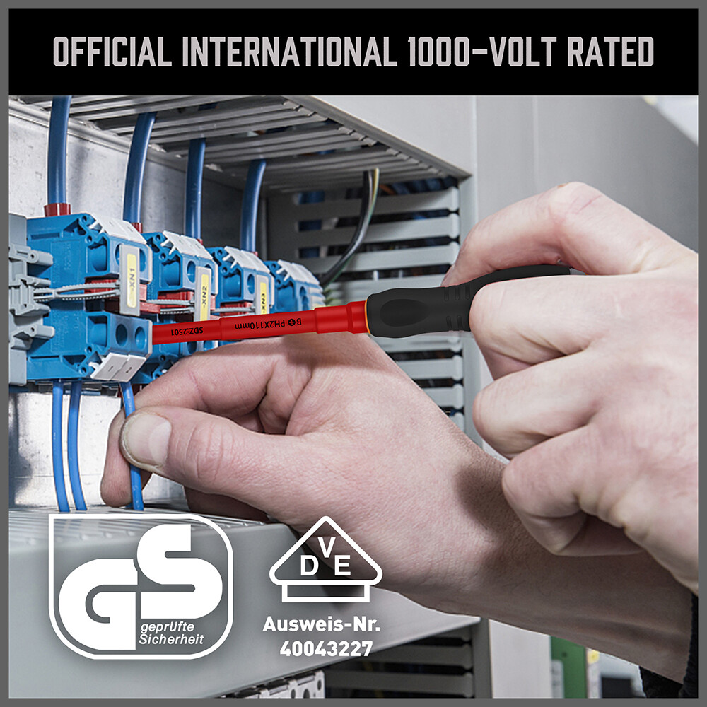 10pc Electrician's Insulated Magnetic Electrical Hand Screwdriver Tool Set New