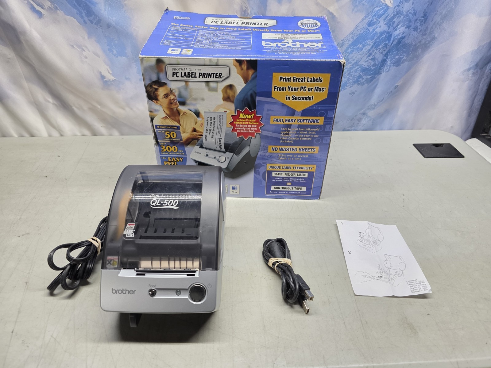 🔥 Brother P-Touch QL-500 Manual-Cut PC Label Printing System W/ Box & USB Cord