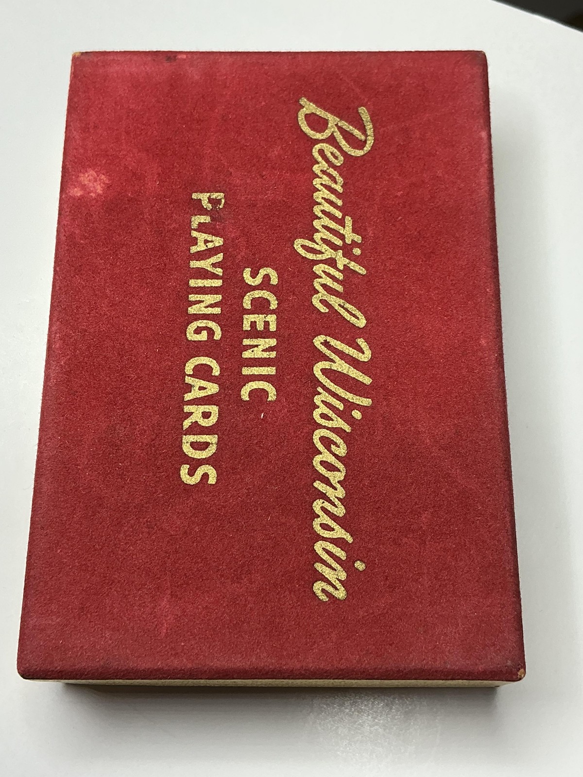 Vintage Beautiful Wisconsin Scenic Souvenir Playing Cards Deck Gold Box