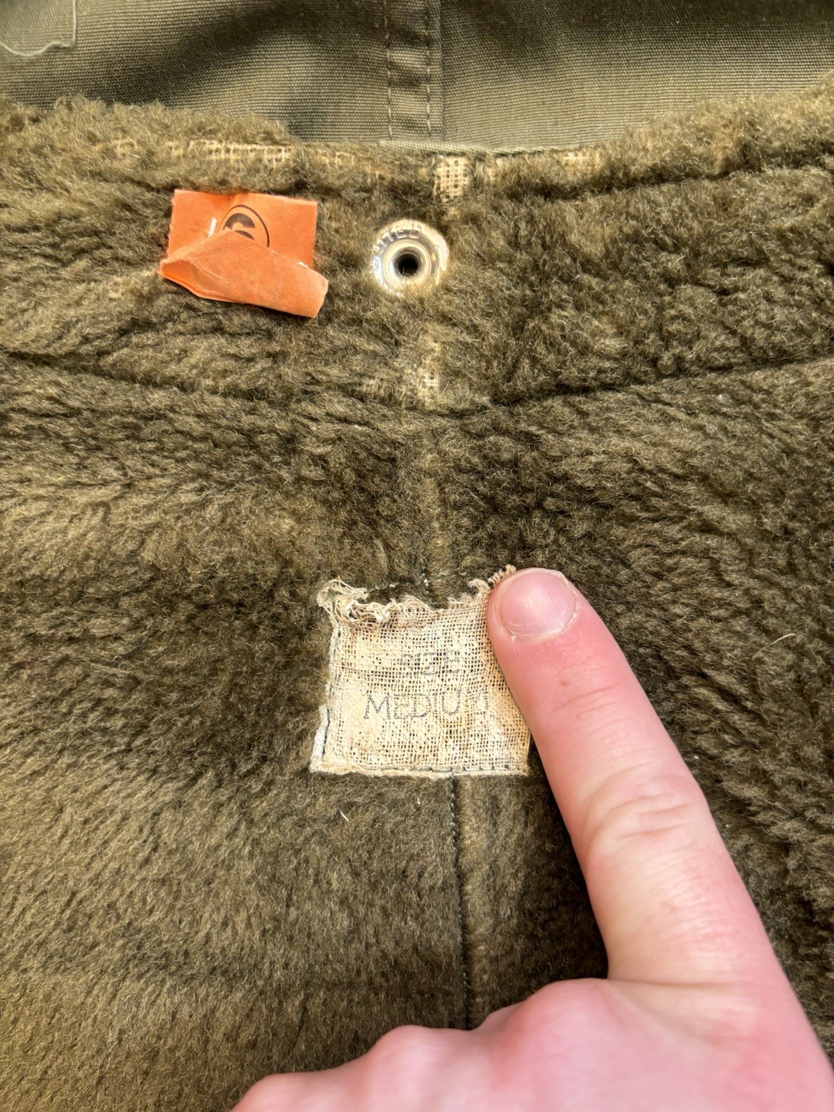 VTG M1947 US Military Parka Med W/ Liner Korean War Salty Army USMC