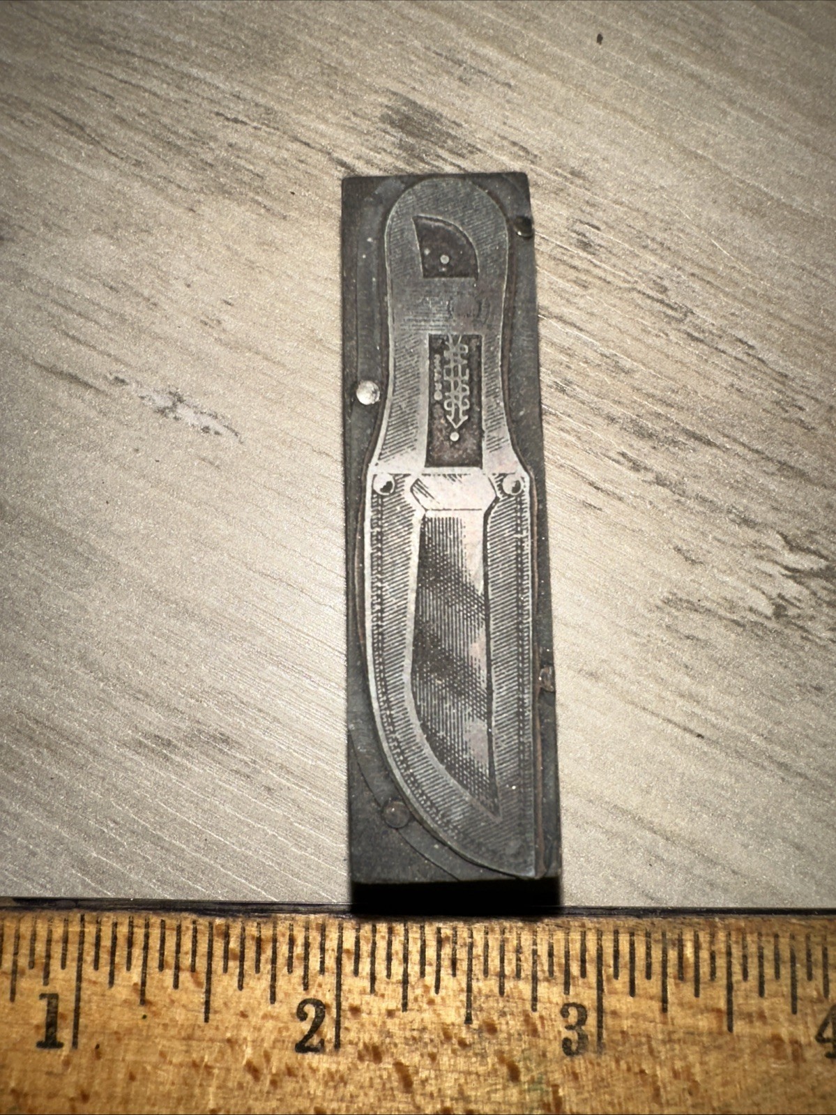 Printing Block “ Spear Brand Fixed Blade Knife “ #5 Nice Lines