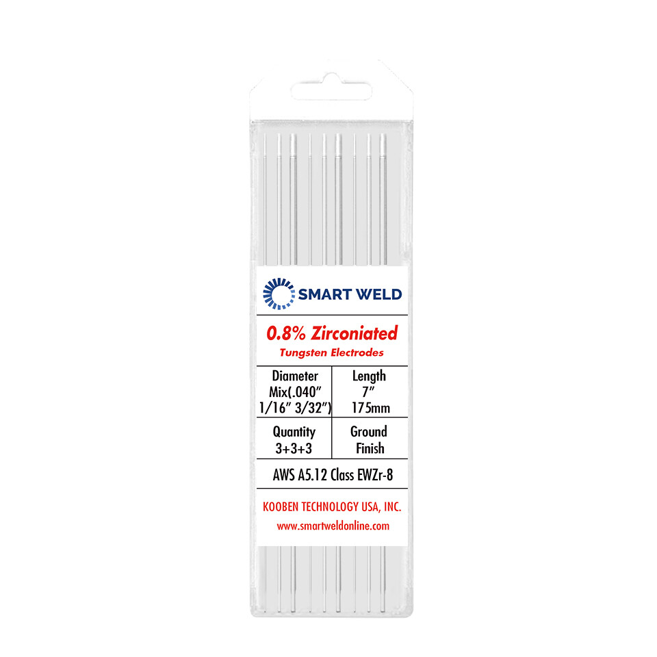 White TIG Welding Tungsten Electrode Assorted 9 pack (.040" 1/16" 3/32", 3 each)