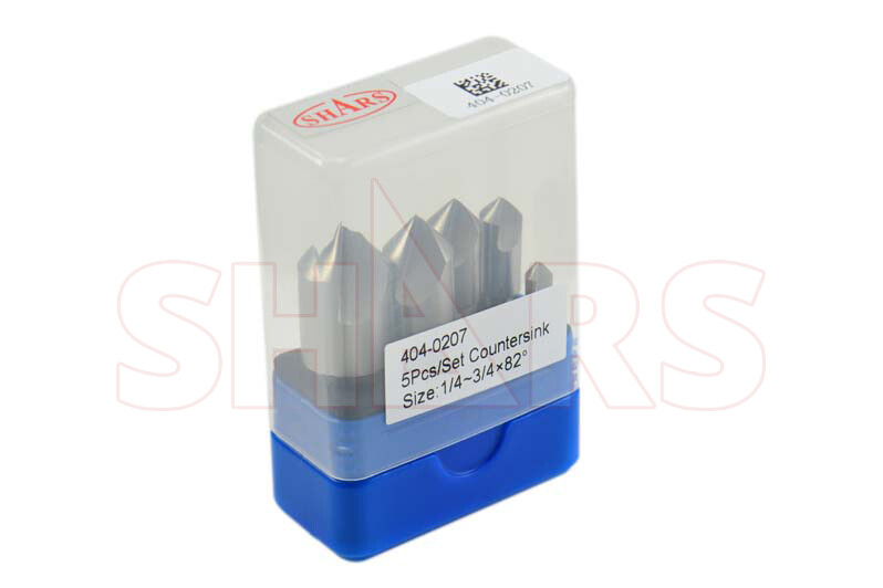 SHARS 90 Degree HSS Single Flute Countersink Set 5 Pcs NEW P}