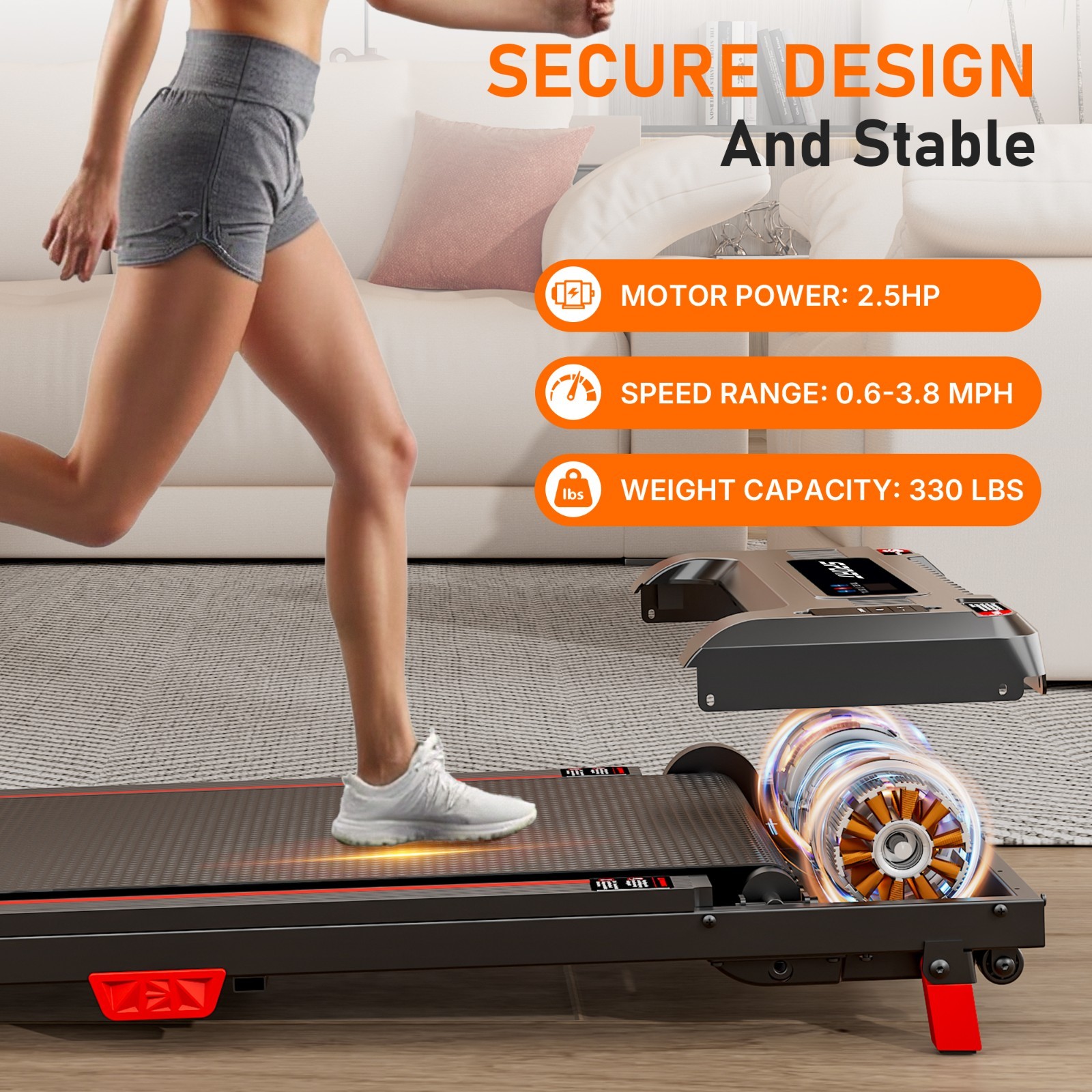 New 4-in-1 Folding Treadmill 5% Incline Walking Pad with Vibration & App Control