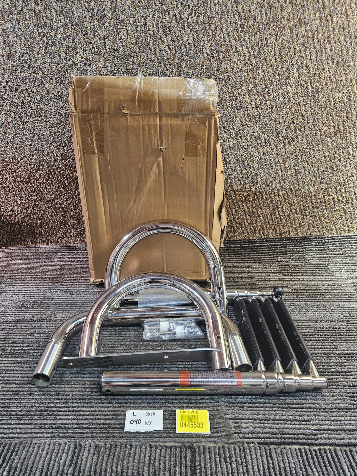 Marine System Boat Stainless Steel 4 Step Telescoping Folding Ladder FH8341SA4R1