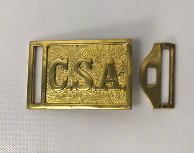 Rectangle 2 piece Confederate "CSA" Buckle