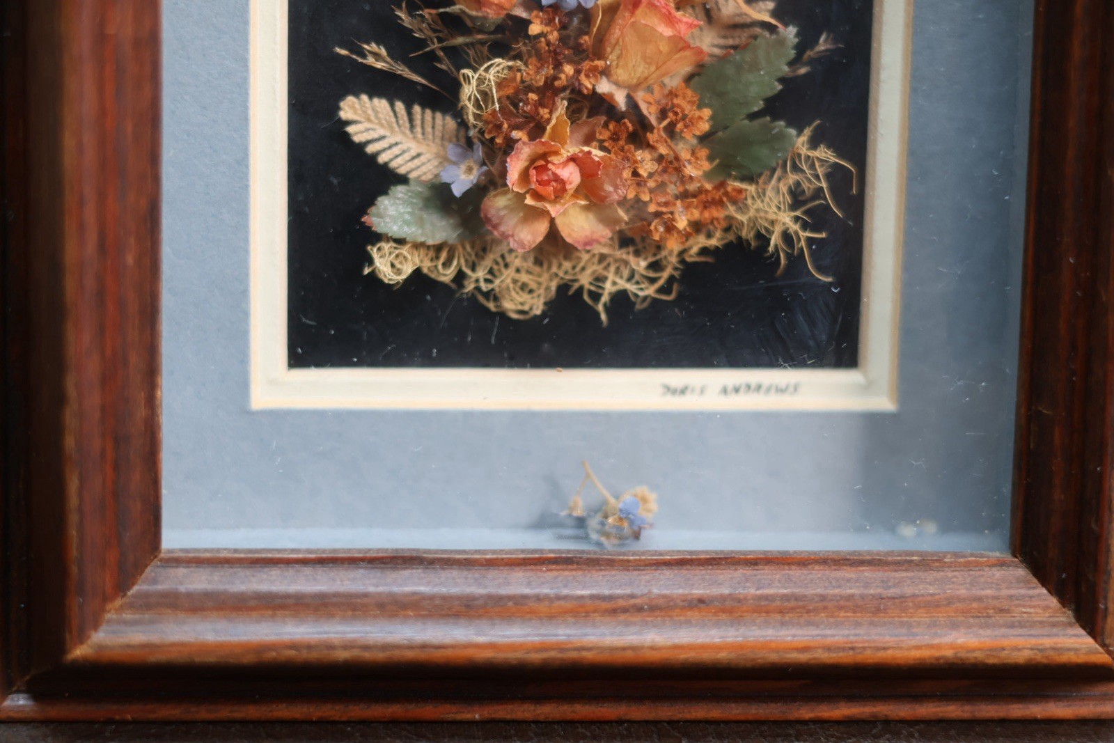 Vintage Pressed Flower Art Lot of 4 Framed Botanical Originals Doris Andrews