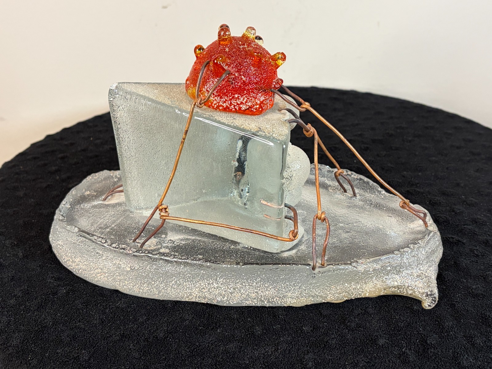 Hank Murta Adams Large Piece Slice of Cake Art Glass Sculpture 10.5" X 5.75"