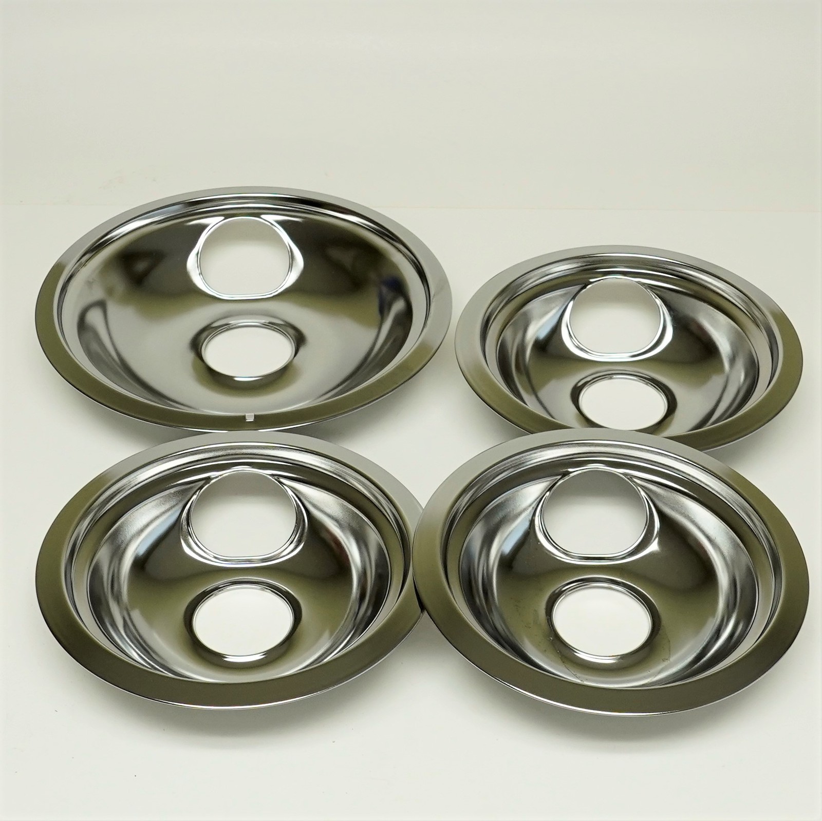 CP2 Range Stove Chrome Drip Pans Bowls Set 3/ 6" 1/ 8"