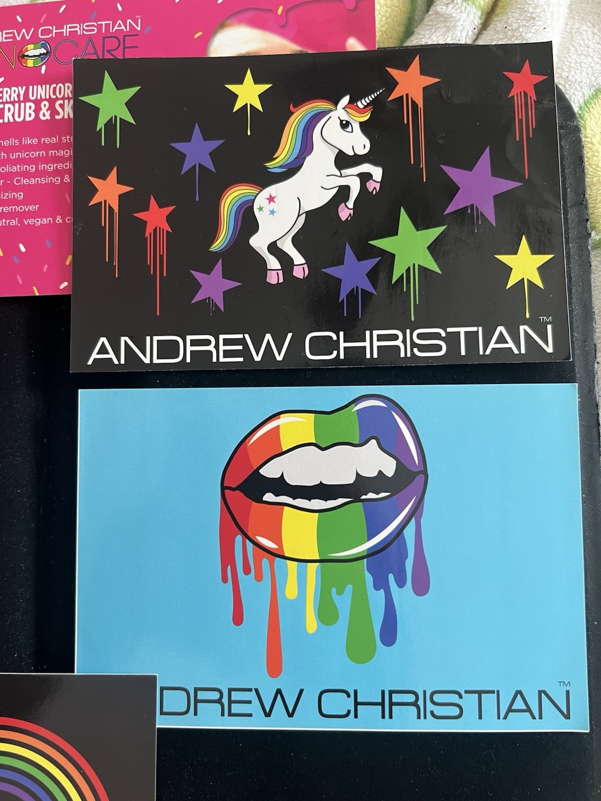 Andrew Christian Underwear Brand Promotional Sticker Decal Set (4) & Cards