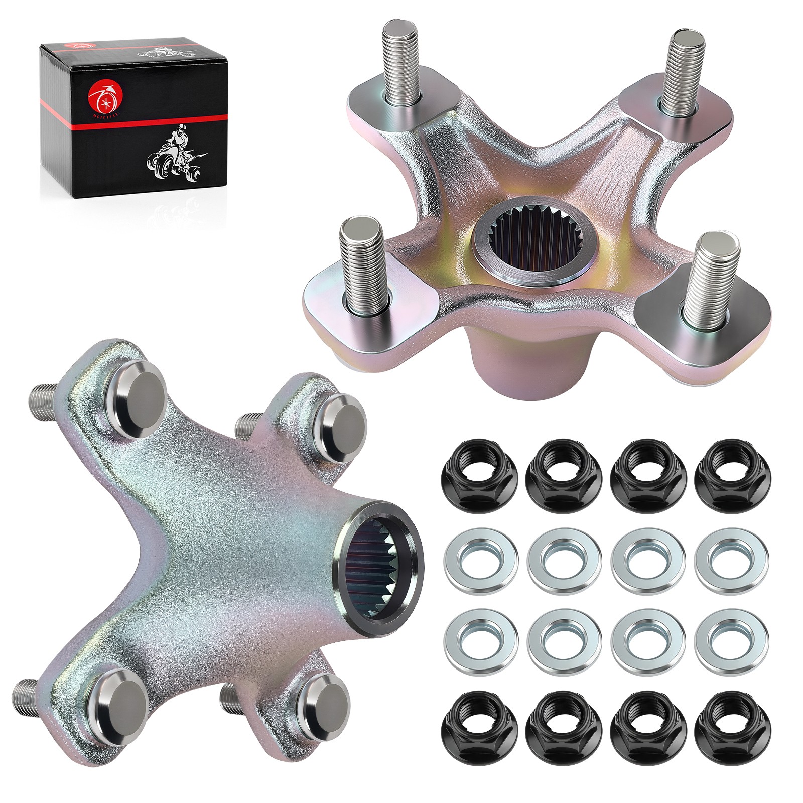 2 Rear Wheel Hubs for Honda Sportrax 400 TRX400EX 2x4 1999-2008 w/ Nuts Adaptors