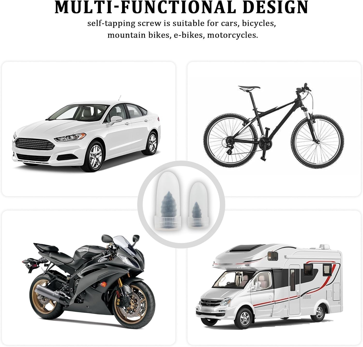 100Pcs Tire Repair Rubber Nails Tyre Puncture Repair Screws Kit with Screwdriver