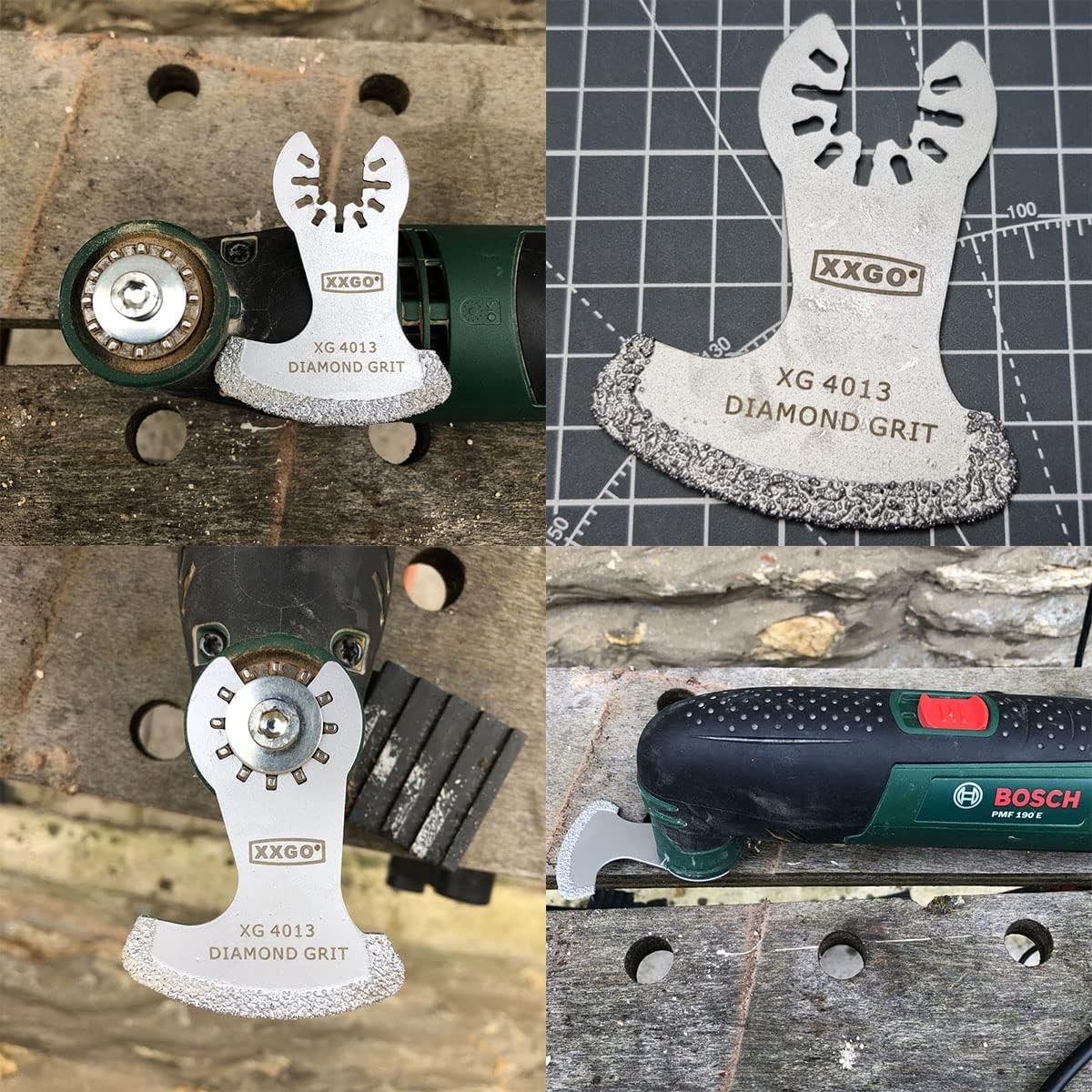 XXGO 4 Pcs Oscillating Multi Tool Grout Remover Blade - 4 Pcs, Silver