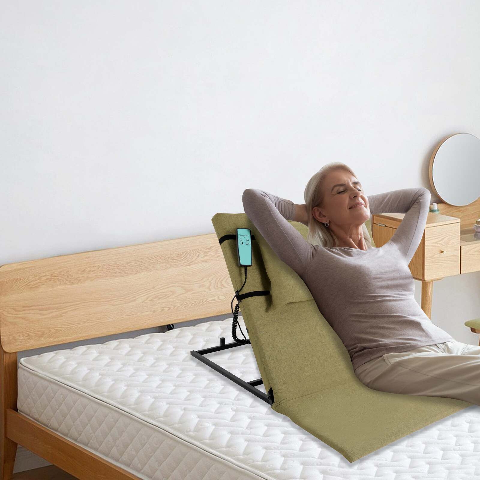 Electric Lifting Mattress Backrest With Remote - Adjustable Comfort Support