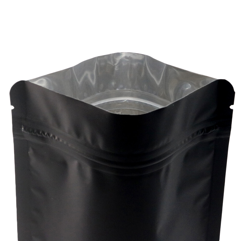 Black Food Safe Packaging Bags Smell Proof Storage Bags Stand Up Bag with Window