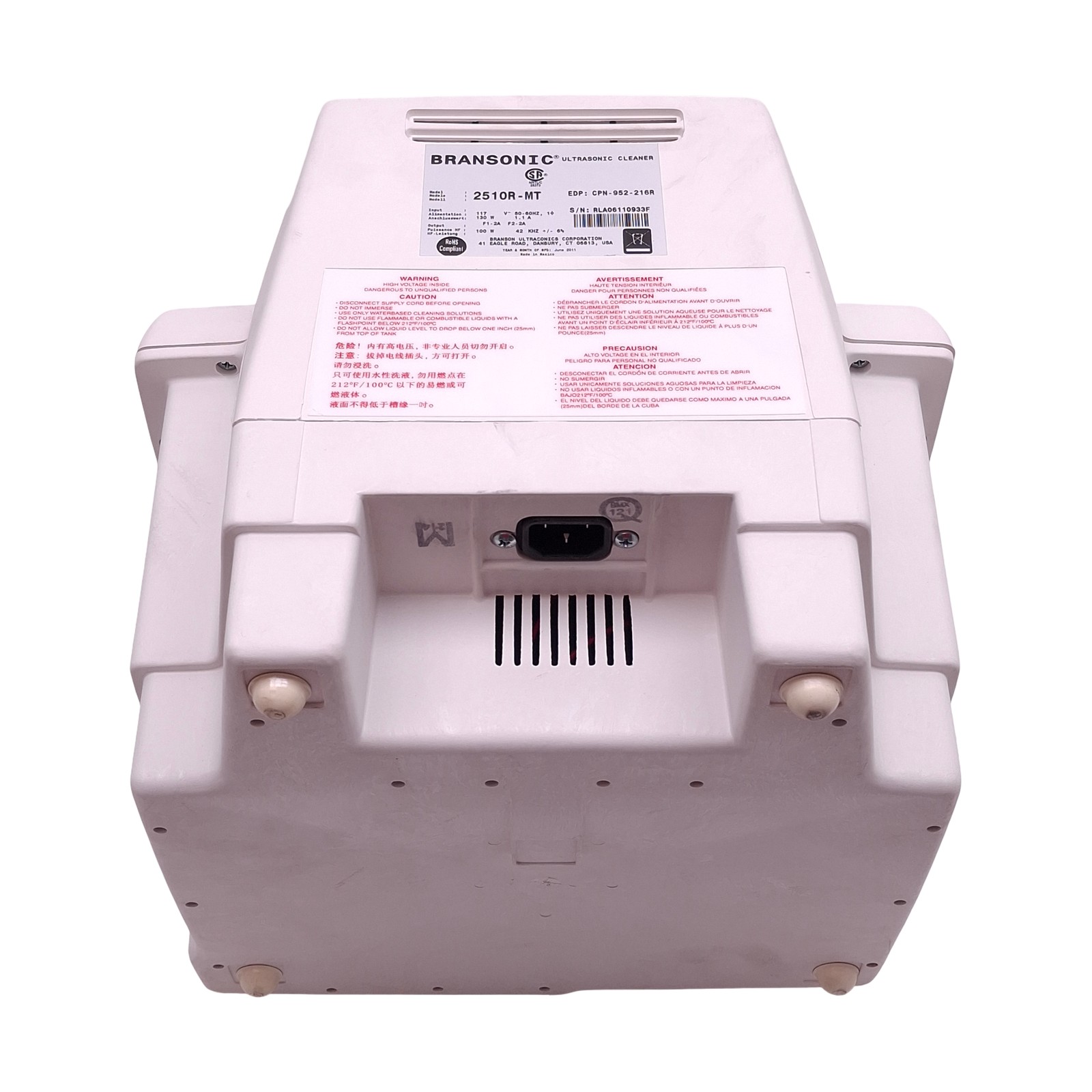 Branson 2510R-MT Ultrasonic Bath Cleaner, 3/4 gal., Ambient to 69°C, 117VAC 130W