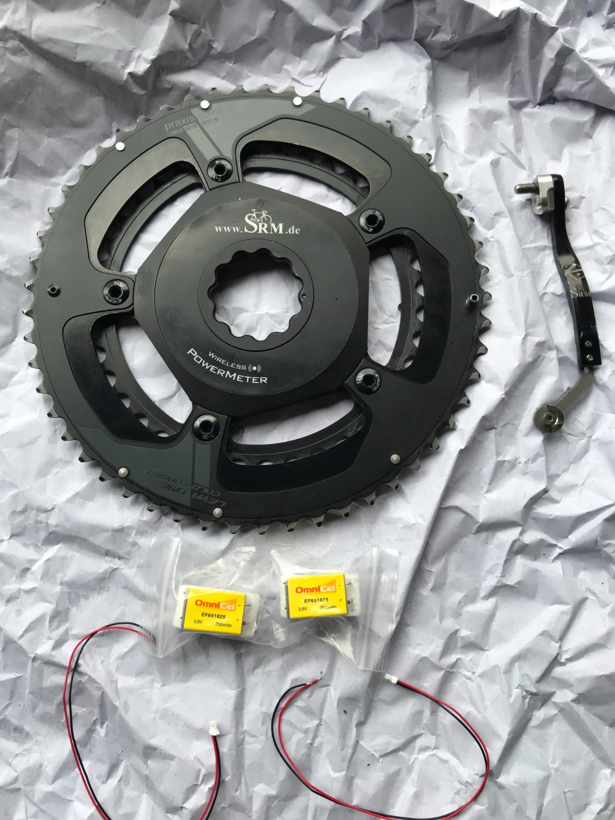 SRM Powermeter Spider for Rotor 3D+ 3D30 130 BCD Praxis 53-39 New Batteries