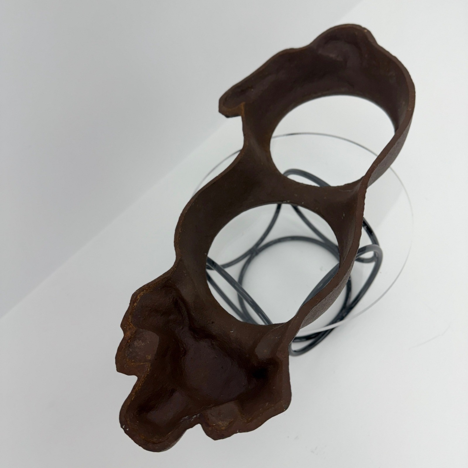 Vintage Cast Iron Dog Feeder Plant Holder Home Garden Cast Iron Sculpture Boho