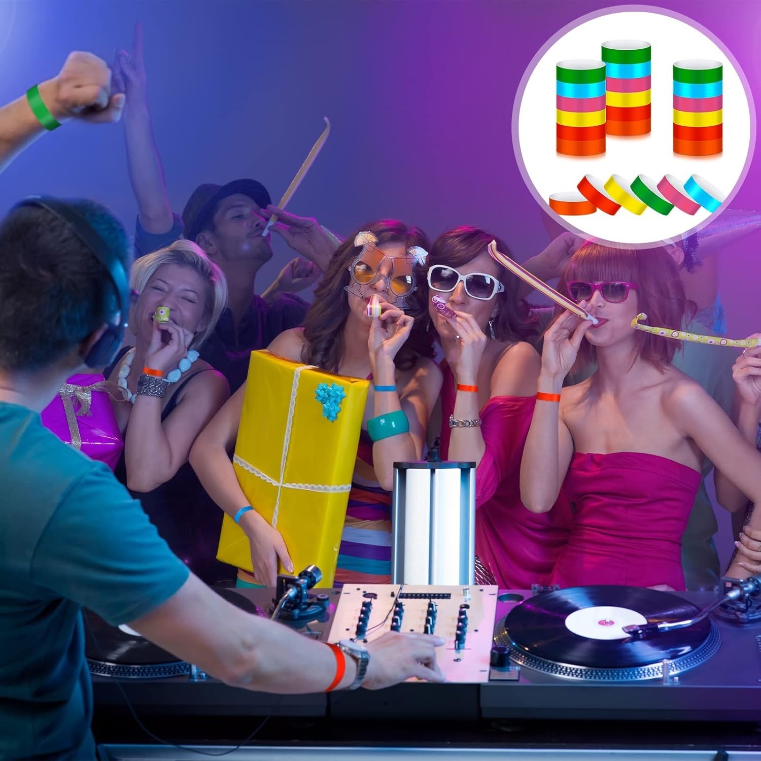 Adhesive Neon Wristbands - 600 Colorful Waterproof Bands for All Occasions