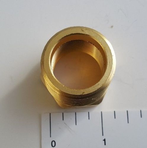 1) 1" MALE X 3/4" FEMALE NPT PIPE THREAD HEX REDUCER BUSHING - LEAD FREE BRASS