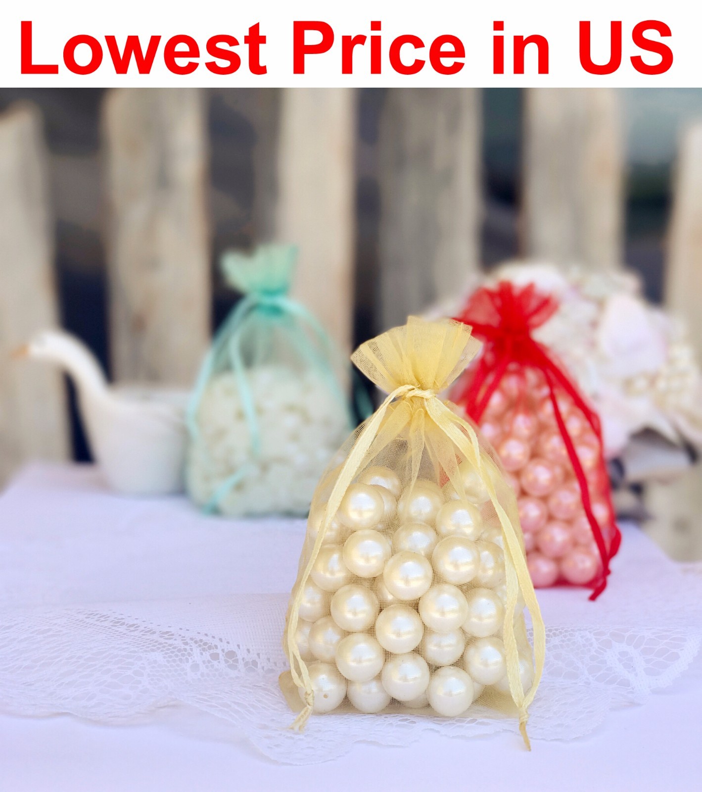 50/100/200/500 Organza Wedding Party Favor Gift Candy Sheer Bags Jewelry Pouch