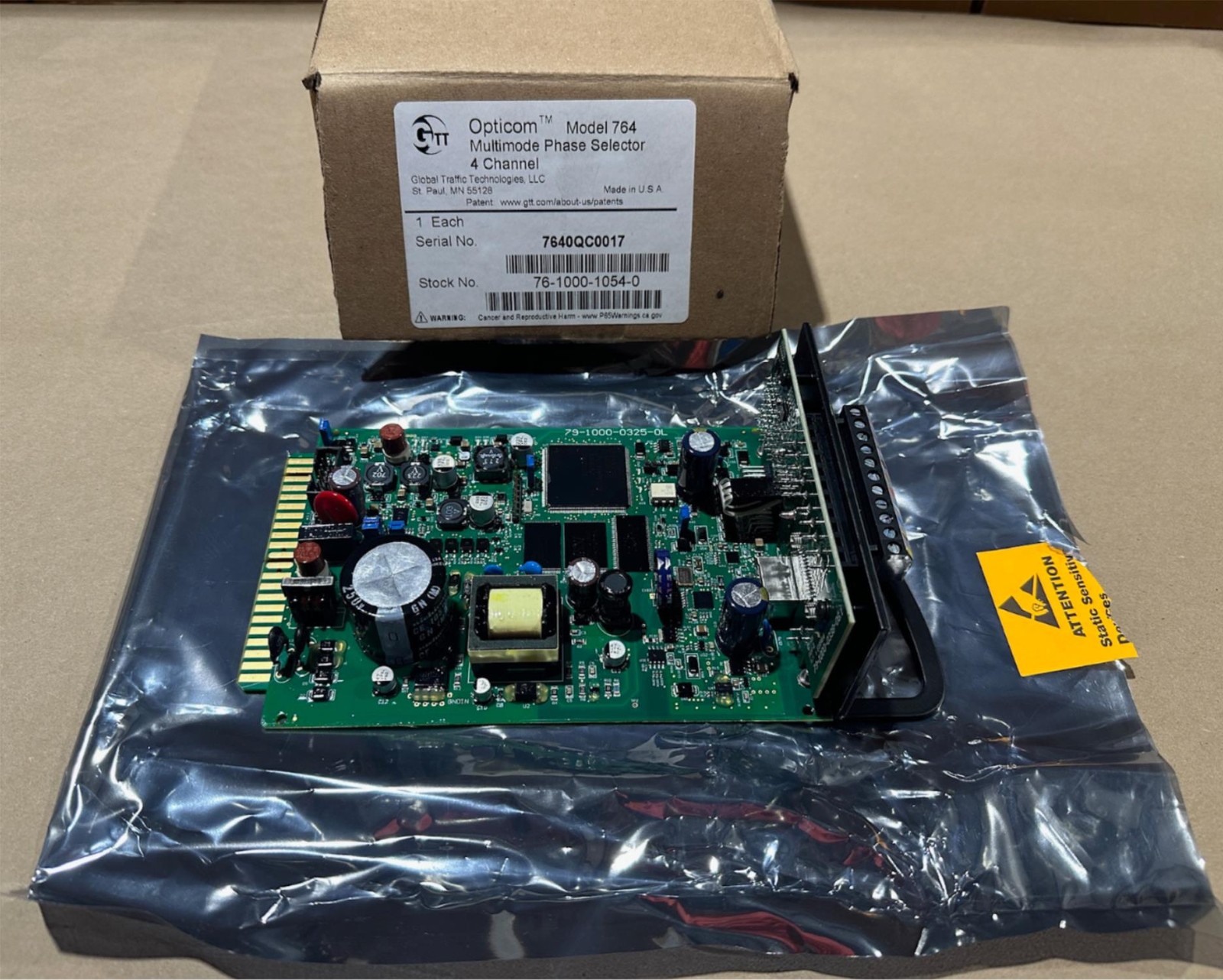 GTT Opticom IR 764 Multimode Phase Selector 4 Channel Board 76-1000-1054-0